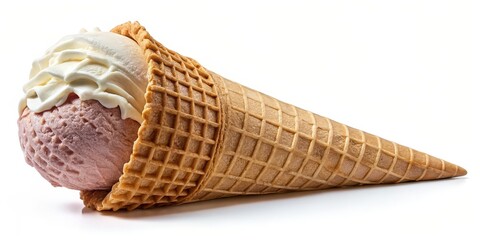 Obraz premium Ice Cream Cone on White Background