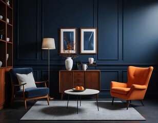 Stylish Mid-Century Modern Living Room Interior