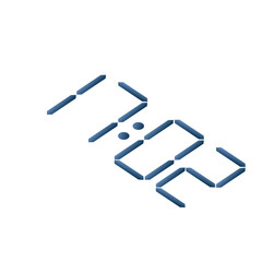 High-tech smartwatch 17:02 with an isolated white background and a minute countdown.