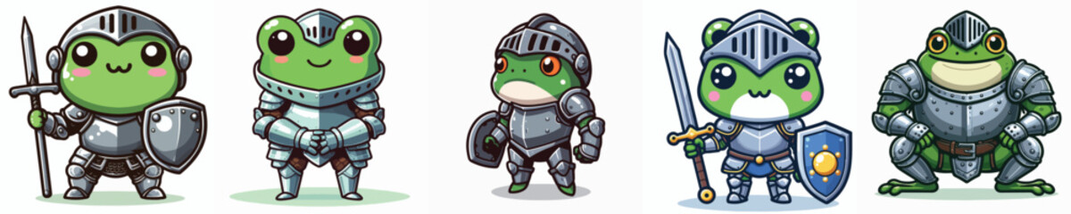 Vector frog wearing armor costume