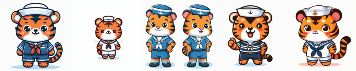 vector tiger wearing a sailor costume
