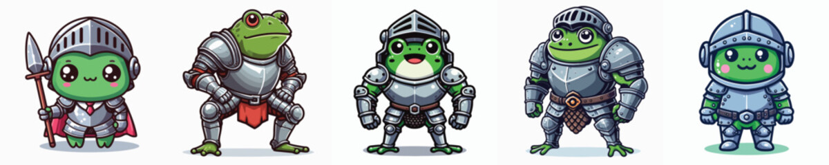 Vector frog wearing armor costume