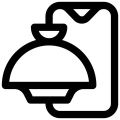 Online food ordering. Editable stroke vector icon.