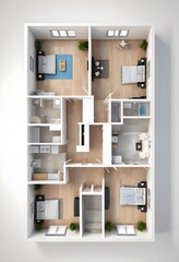 Modern Two-Bedroom Apartment Floor Plan
