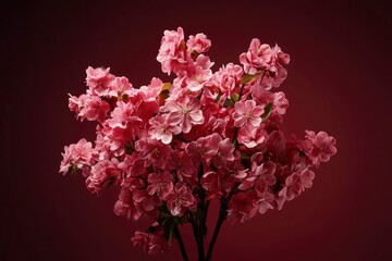 Fototapeta premium Pink blossoms, floral display on solid background. Ideal for a spring promo use