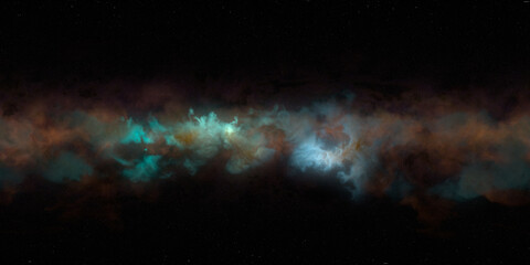 View of the Sky, Galaxy Cosmic bodies Space Light. Seamless spherical hdri panorama 360 degrees angle view for use in 3D Softwere or edit 360° VR drone shot or video. © iDesign