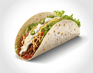 Delicious Ground Beef Taco with Lettuce, Tomato, Cheese, and Sauce