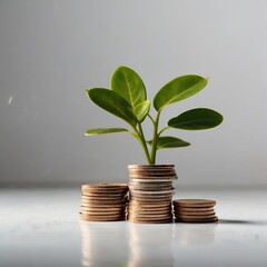 plant growing from coins