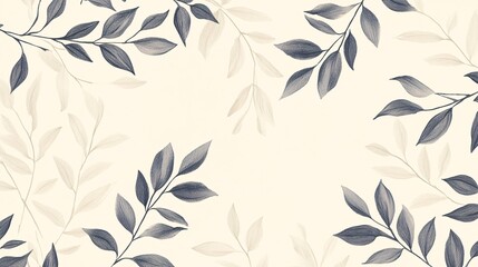A calming background with hand-drawn leafy vines extending across a light cream canvas
