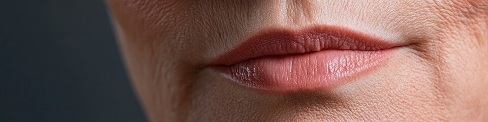 Fototapeta premium A close-up shot of a woman's lips, showcasing their shape and texture