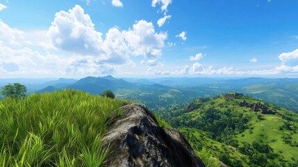 Mountaintop View of Lush Valley