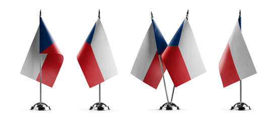 Small national flags of the Czechia on a white background