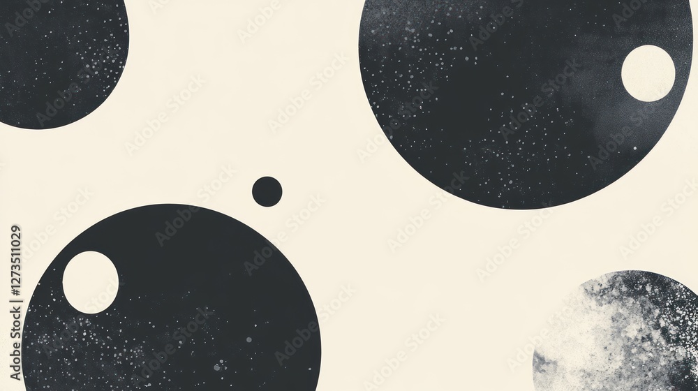 Poster abstract cosmic circles celestial design