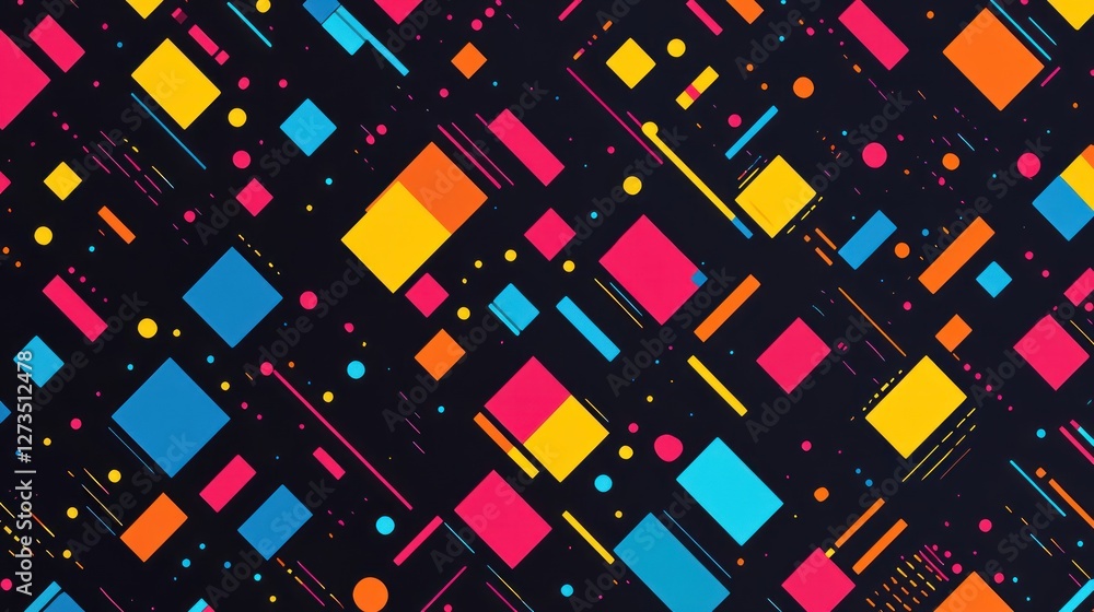 Poster Abstract Geometric Pattern with Vivid Colors and Shapes