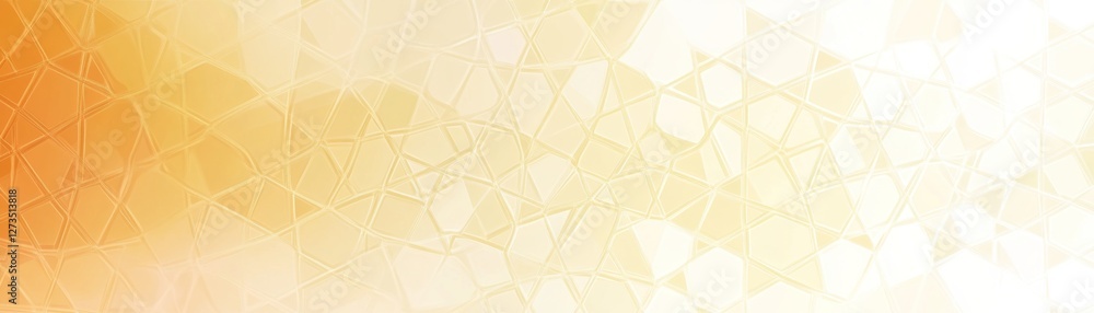 Poster Abstract yellow and white geometric pattern with a mosaic effect