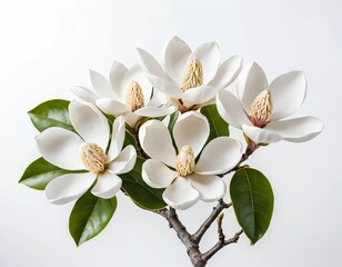 Fototapeta premium Elegant White Magnolia Blossoms