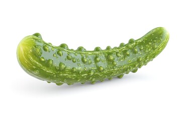 Crisp Green Cucumber Isolated on White: Perfect for Fresh Food, Salad, and Recipe Websites, Blogs, and Cookbooks. High-Resolution Image Ideal for Packaging, Menu Design, Culinary Branding, and        