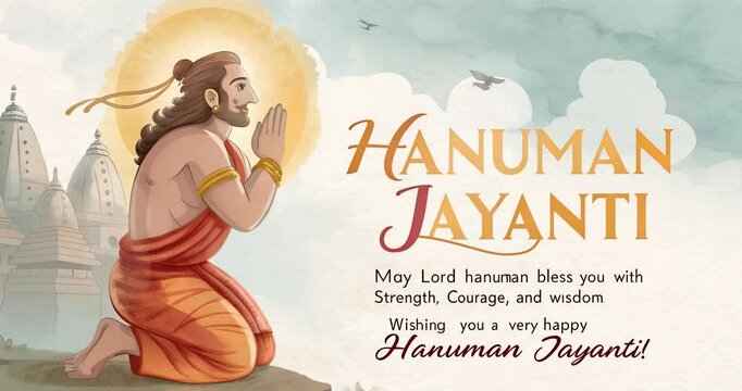 Illustration of the Hanuman Jayanti prayer with quotes from the text