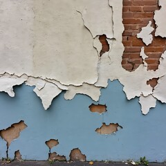 Peeling Paint on Old Brick Wall