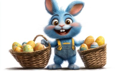 Adorable Easter bunny on a clear, isolated background