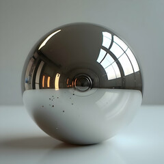 Hyperrealistic Metallic Sphere
A mirror-like metallic sphere with high-precision reflections.
