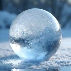 Crystal Ice Orb
A crystal ice sphere with frozen patterns, refracting blue and silver light.