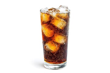 Crystal Clear Ice Cubes in Tall Glass, Sparkling Refreshment, Cool Summer Drink, White Background, Ice Cubes Texture, Chilling Beverage, Fizzy Drink, Cold Drink Photography, Ice Cubes Closeup,        