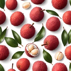 Lychee Fruit Seamless Pattern