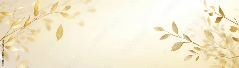 Poster golden leaves elegant branch design background