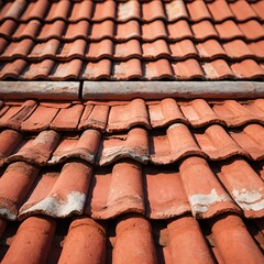 Old Red Clay Roof Tiles