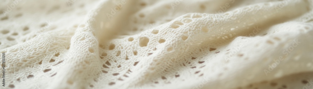 Poster soft cream colored lace cloth with delicate openwork patterns