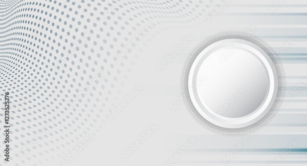 Poster Science concept, circles with shadows and lines. Abstract hi tech communication for presentation or banner. Modern cover for website. Sci-fi gray background with various technology elements.