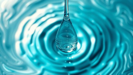 Organic Fluid Fusion Realistic Water Drop with Fractal Ripples