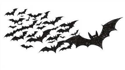 Obraz premium Flock of Bats in Flight