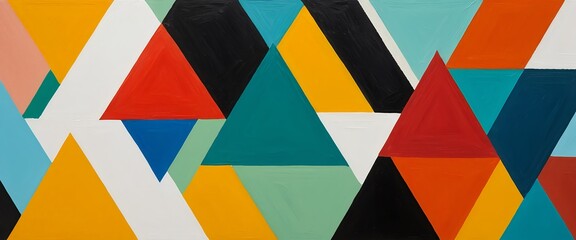 Abstract Geometric Triangle Pattern in Vibrant Colors