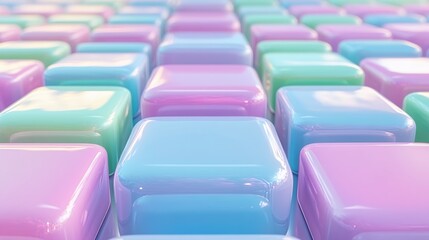 Pastel Colored Cubes in Soft Light Creating a Contemporary Abstract Pattern