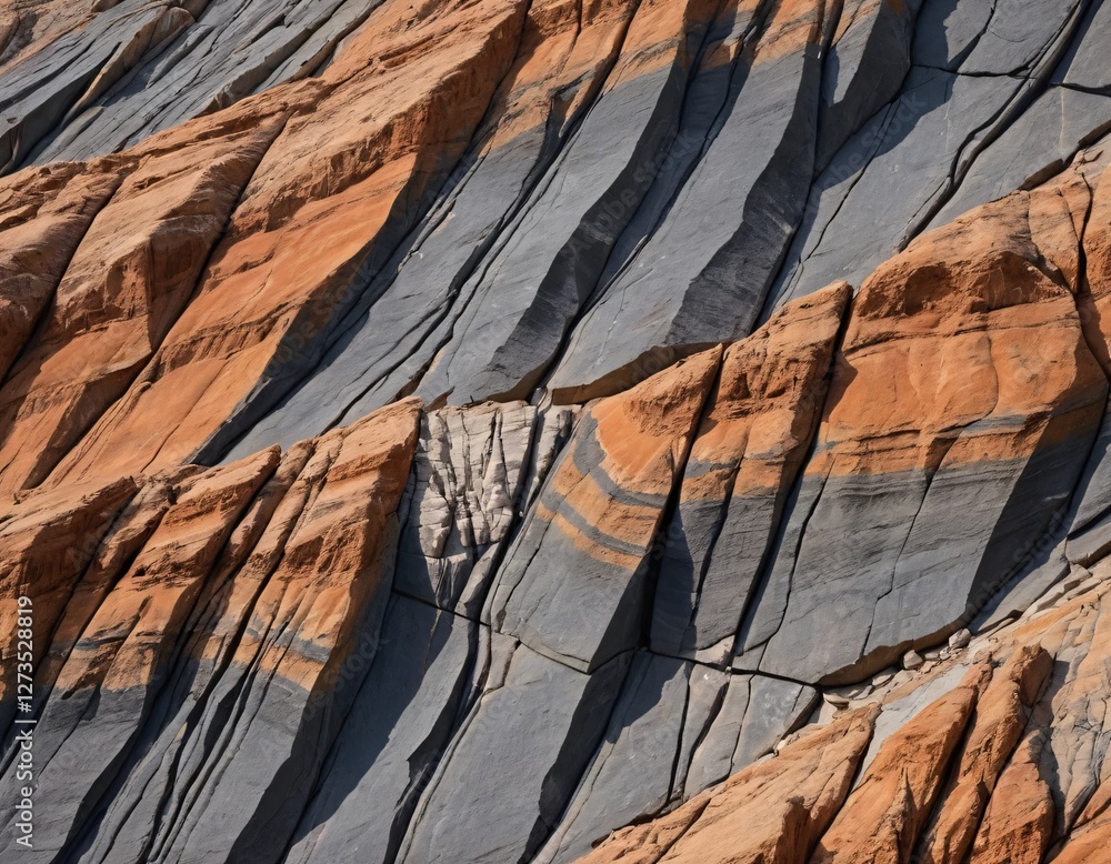 Poster eroded rock layers. colorful geology. nature's artistry in stone. striking textures and patterns. se