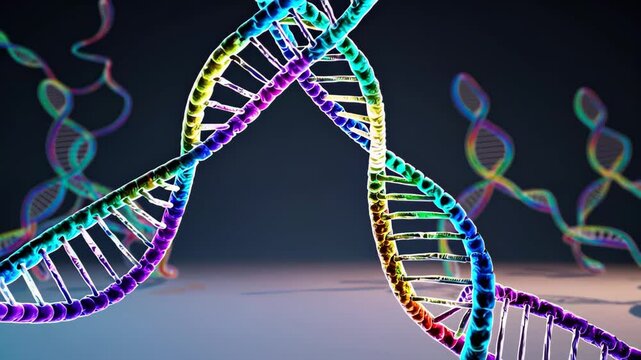 Genes observed under a medical microscope.