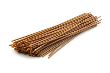 Delicious Golden Noodles Pile, Isolated on White Background. Perfect for Food Blogs, Restaurant Menus, Packaging Design, and Culinary Websites. High-Resolution Image, Ideal for Print and Digital Use. 