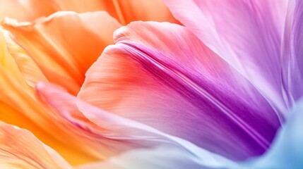 Fototapeta premium A whimsical close up of a tulip, where the petals appear to transform into delicate wisps of colored smoke