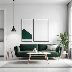 Modern Green Living Room Interior Design