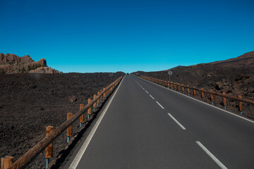 Malerische Bergstrasse im Teide Nationalpark,Teneriffa, Spanien