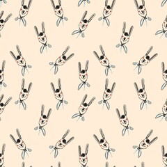 seamless easter pattern with bunny face