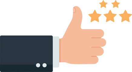 Hand giving thumbs up in flat design style vector illustration