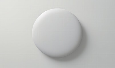 Round button on white surface, blank for message, promo, ads. Use for design