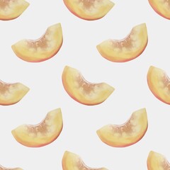 Delicate peach watercolor pattern for textile and packaging designs in soft hues