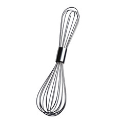 Stainless steel whisk isolated on transparent background