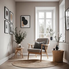 Cozy Living Room Corner with Armchair and Natural Decor