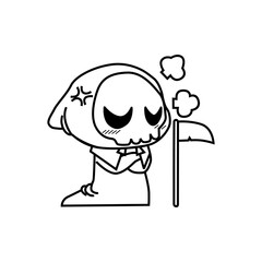 Grim reaper Icon vector design template and illustration with editabale stroke