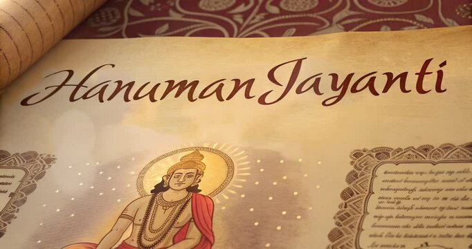 Hanuman jayanti text on antique paper